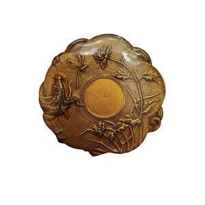 Vintage Art Nouveau French Lacquered Huge Brooch (A2197)